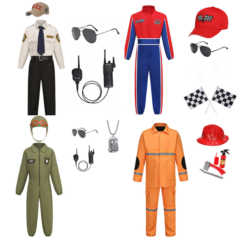 Career Race Car Driver Police Officer Pilot Firefighter Costume for ...