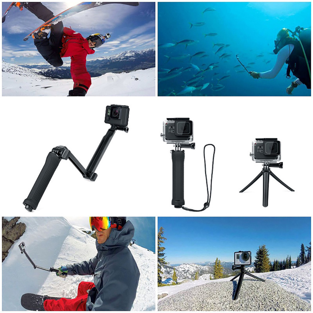 Selfie Stick Tripod 3 Way Waterproof Monopod for GoPro Hero 10 9 8 Yi ...