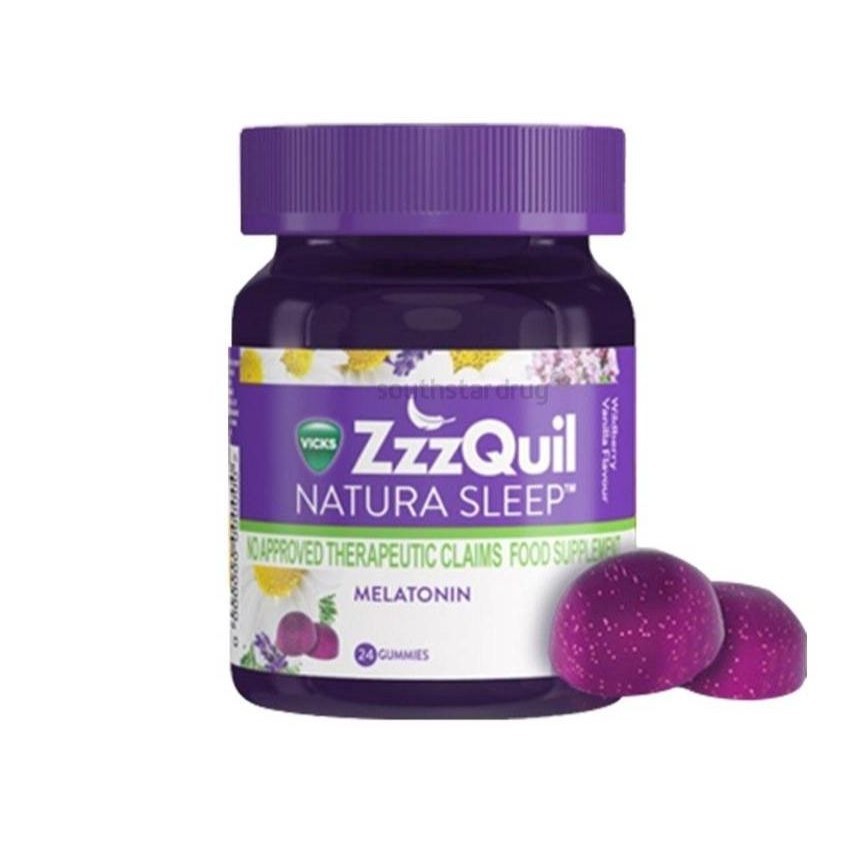 Vicks ZzzQuil Natura Sleep Wild berry Vanilla Flavor 24 /48 gummies ...