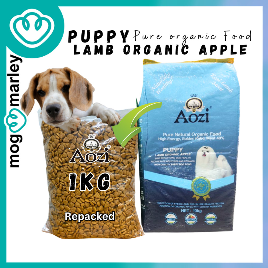 Aozi Lamb Organic Apple Puppy Dog Organic Food for all Breeds 1kg - mog ...