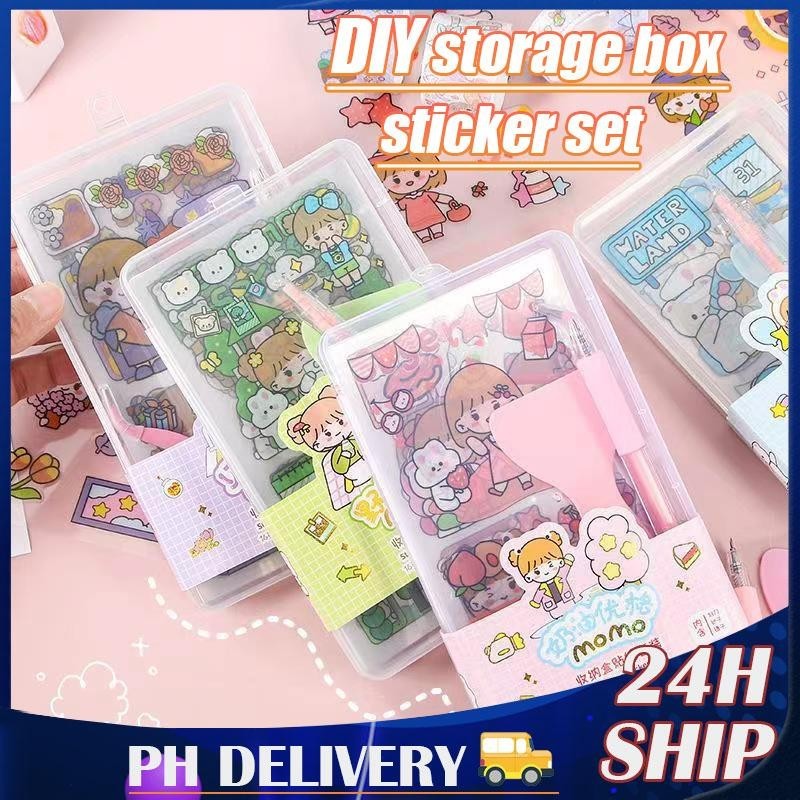 Storage box hand account sticker set cute stickers with carving knife ...