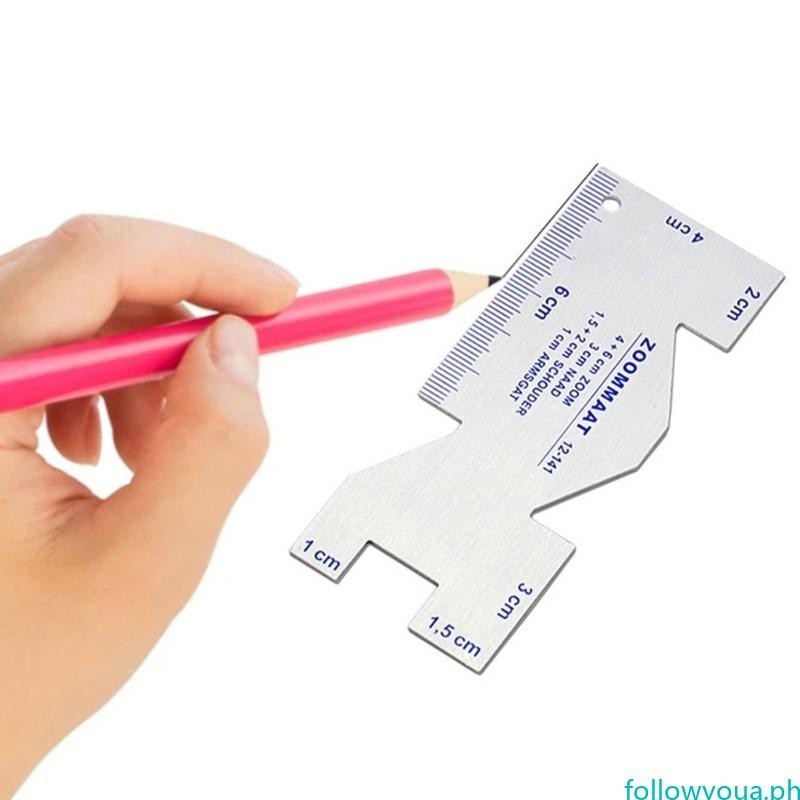 fol Precision Seam Measuring Gauge Metal Quilting Tailors Ruler ...