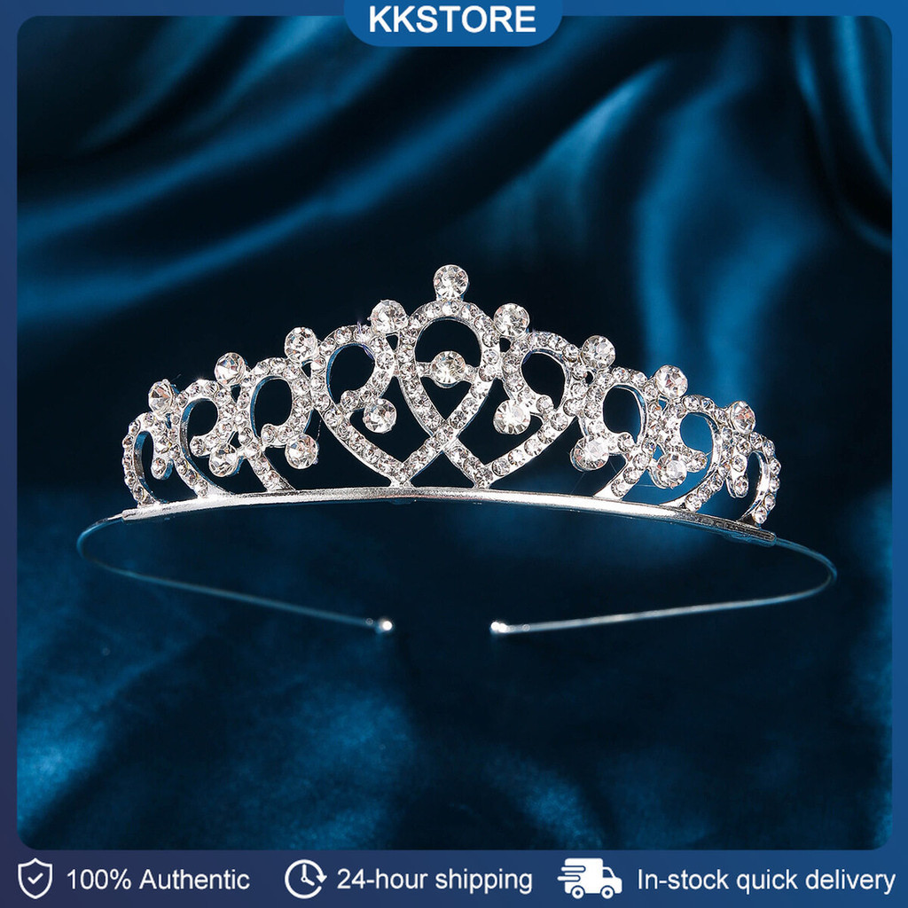 Romantic Crystal Rhinestone Crown Tiaras Crowns Handmade Shining Head ...