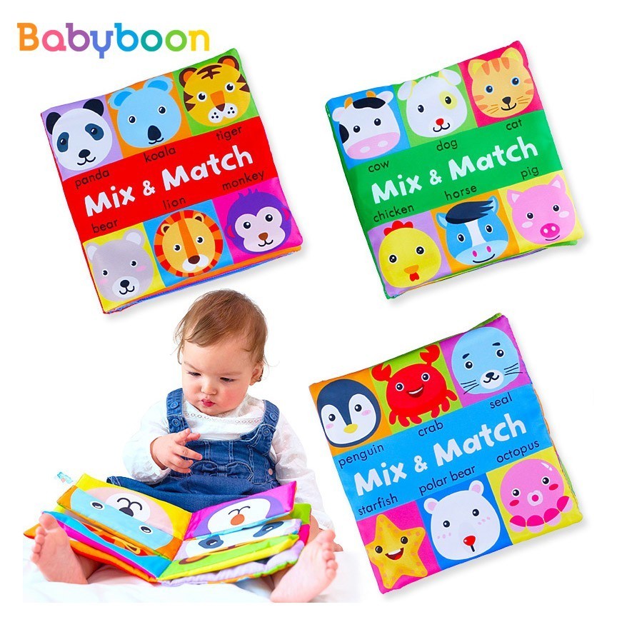 Project Baby Mix And Match Soft Cloth Book 3D Animal Face Activity ...