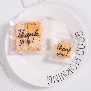 100 Pcs Thank You Resealable Cookies And Candies Food Packaging Plastic 