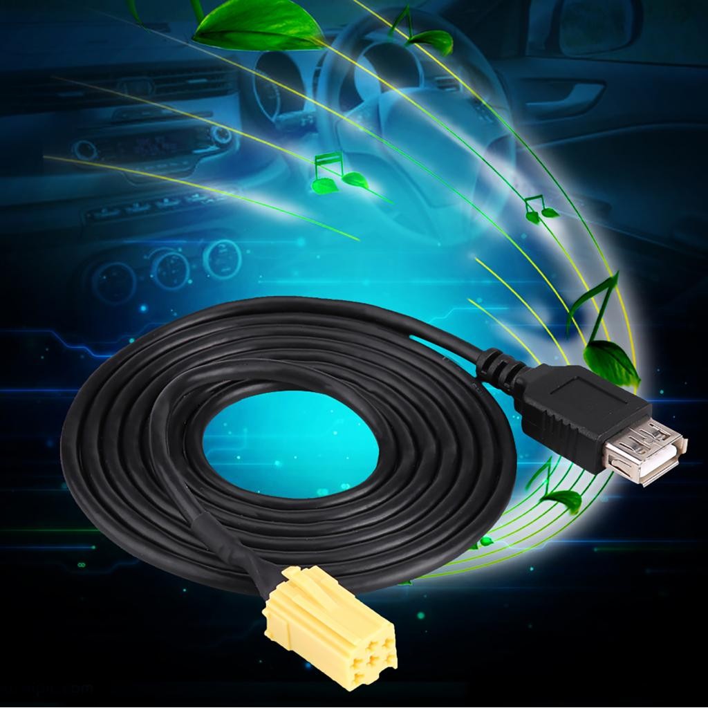 Cavo USB Mini ISO Per Fiat Grande Punto E 159 | Adattatore 6 Pin, Lunghezza 153 Cm, Include Chiavi Per Autoradio