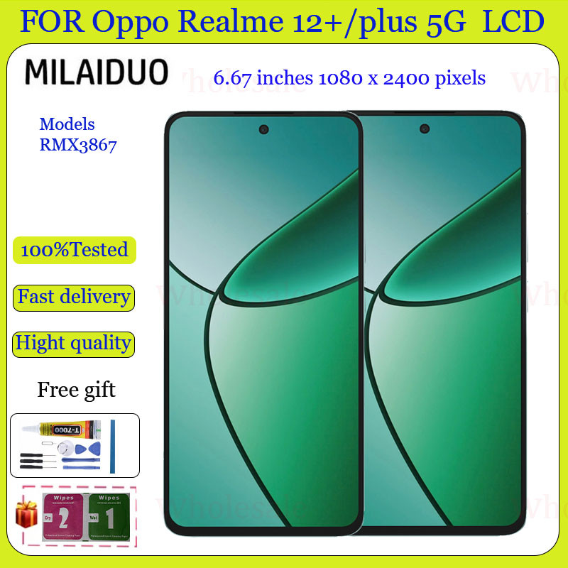 Original AMOLED FOR Realme 12 Plus /12+ 5G LCD RMX3867 Display Touch ...