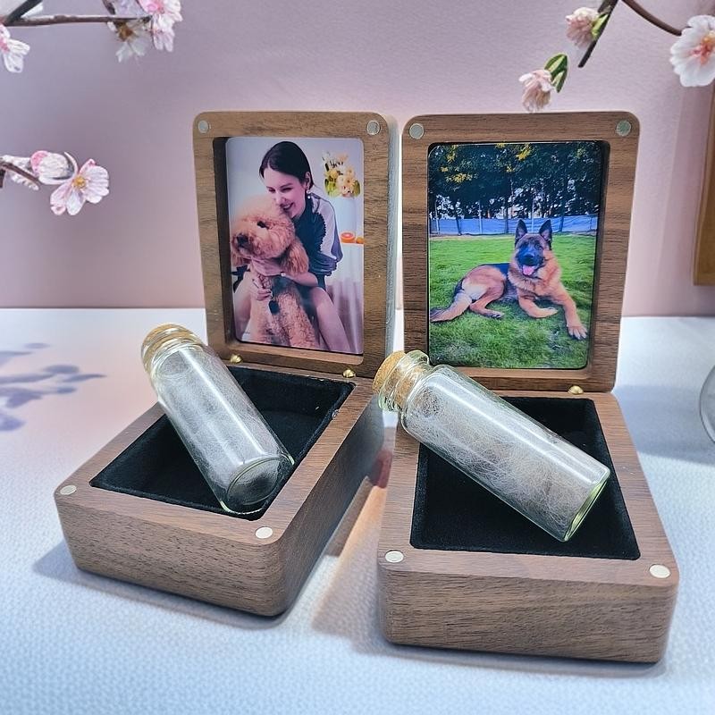 Personalized Handmade Wooden Pet Memorial Collection Box with Name and ...