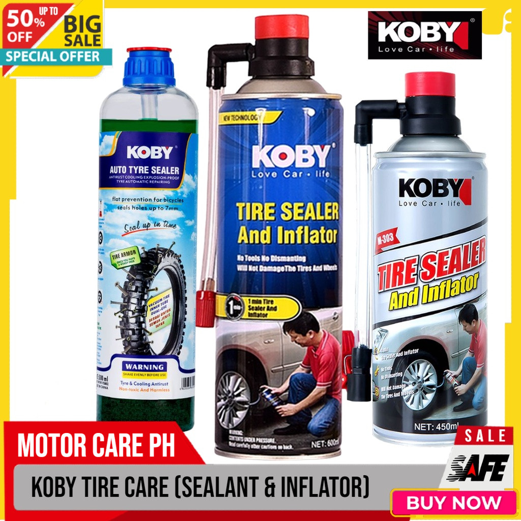 Koby Tire Inflator Sealer / Tyre Sealant High Quality | Shopee Philippines