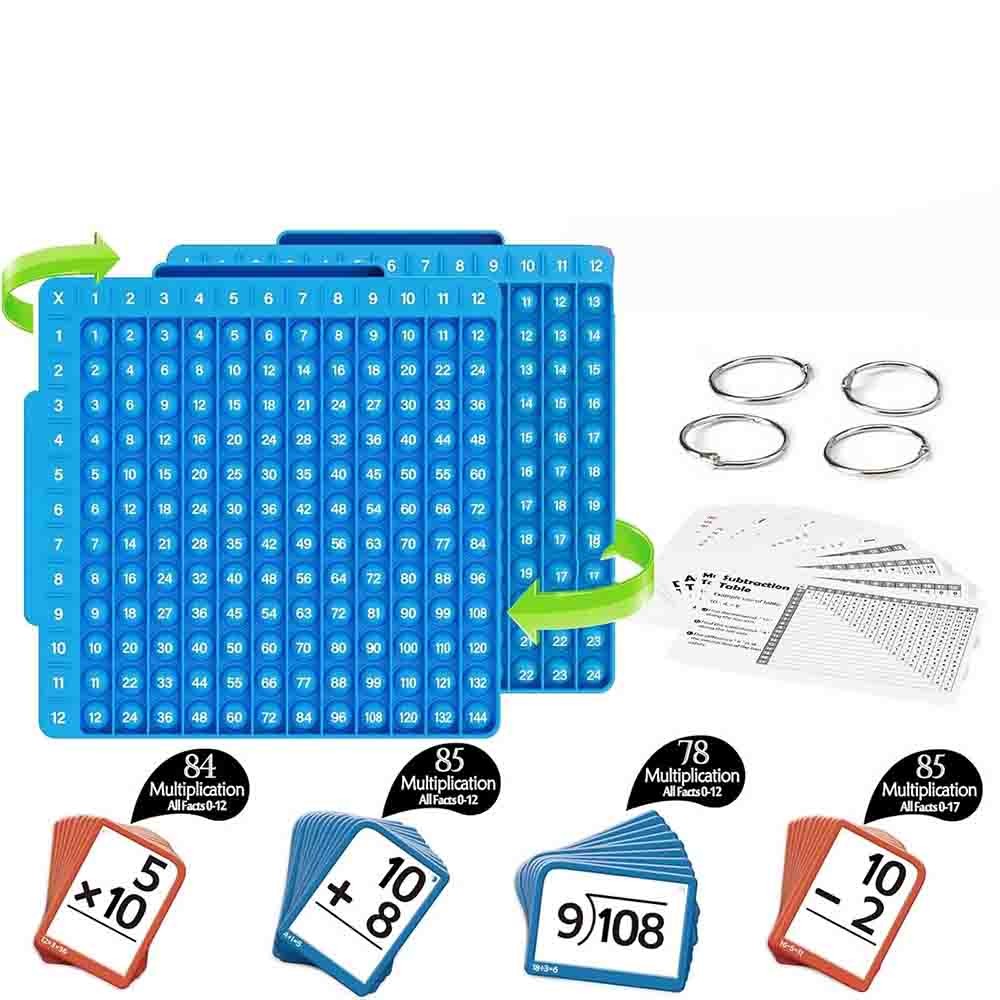 Pop Fidget Chart Multiplication Flash Cards Set Math Game Flash Cards ...