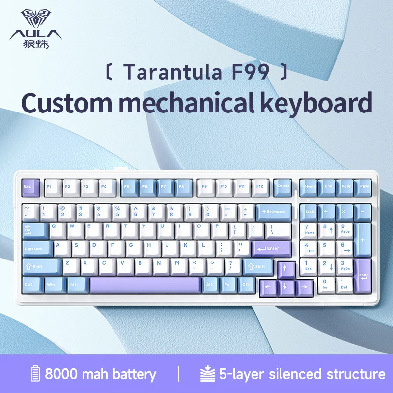 【Local Delivery】Aula F99 Mechanical Keyboard Gasket PBT Hot Swappable ...