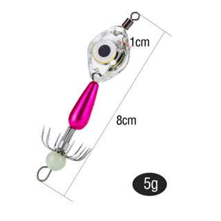 Octopus Hook Fish Eye Flasher Light Luminous Deep Drop Underwater Trap ...