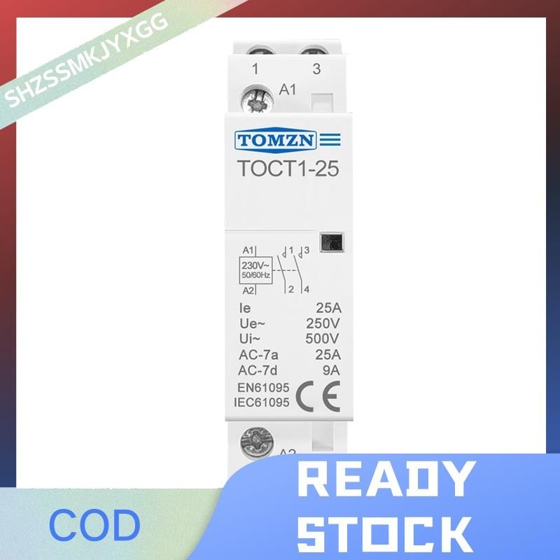 Contacteur 2P 25A 220/240V TOMZN - 2 Contacts NO - Pour Rail DIN - Neuf