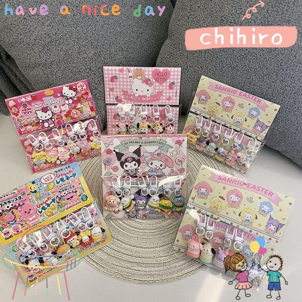 CHIHIRO1 6Pcs/set Labubu Keychain, Kuromi Cartoon Sanrio Key Chain ...