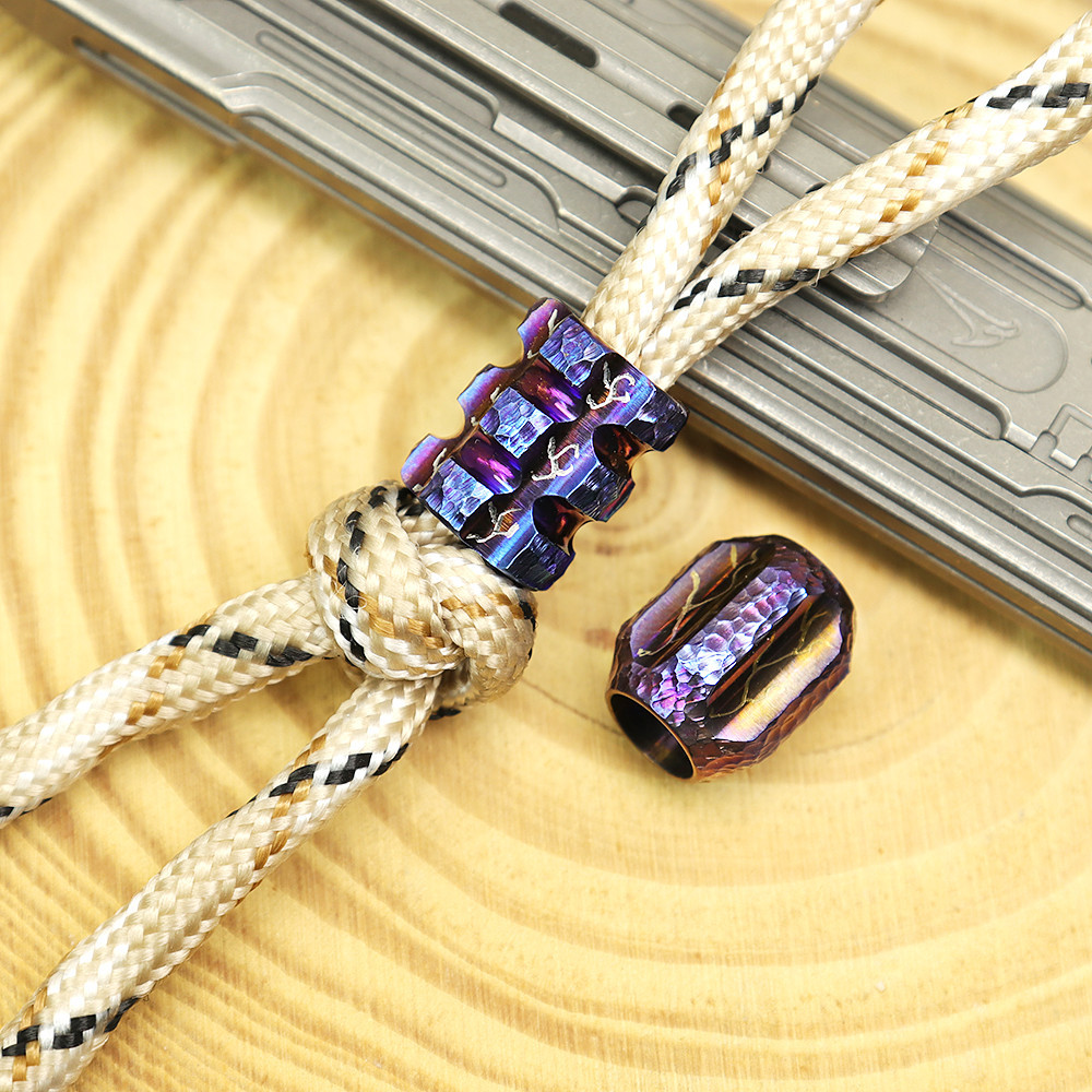 CNEDC Meteorite Crater Engraving Paracord Titanium Bead Umbrella Rope ...