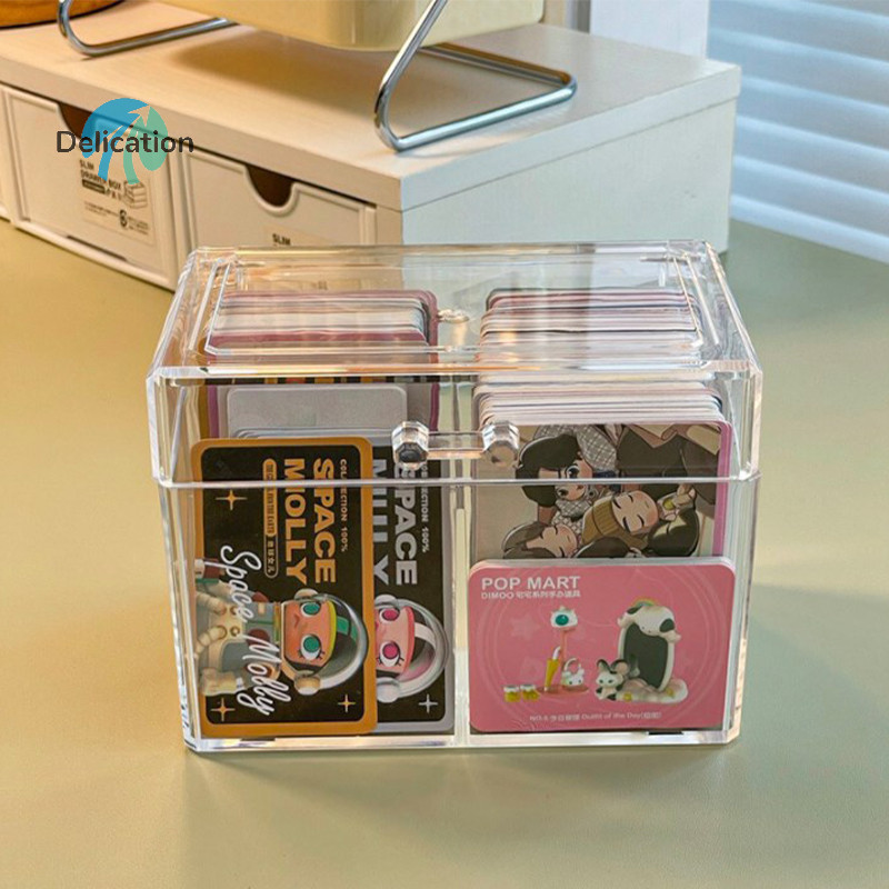 Delication Transparent Acrylic Card Storage Box Holds 400 Postcards ...