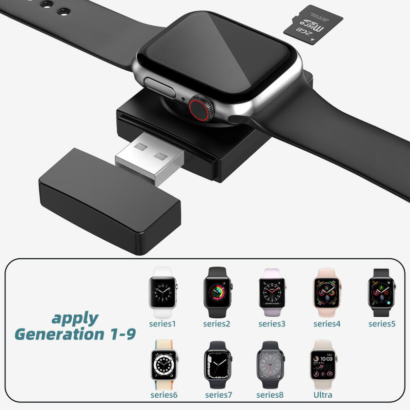 2 In 1 USB Magnetic Watch Wireless Charger for IOS Watch 1-9 SE ...