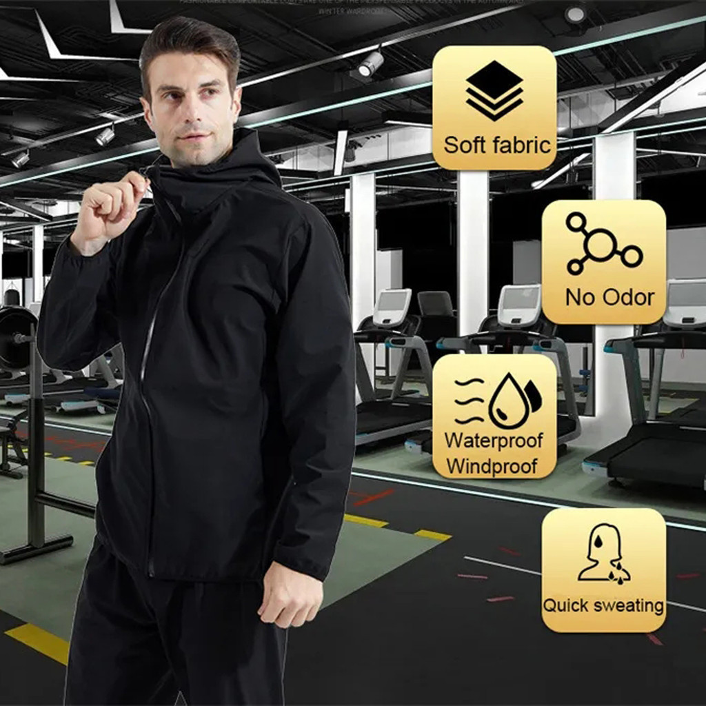 Sauna Suit for Men Fitness, Sauna Jacket for Workout, Men Gym Coat ...