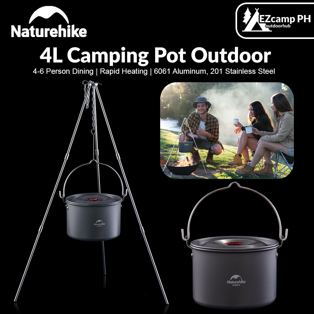 Naturehike 4L Camping Pot Outdoor Portable Ultralight Hanging Picnic ...