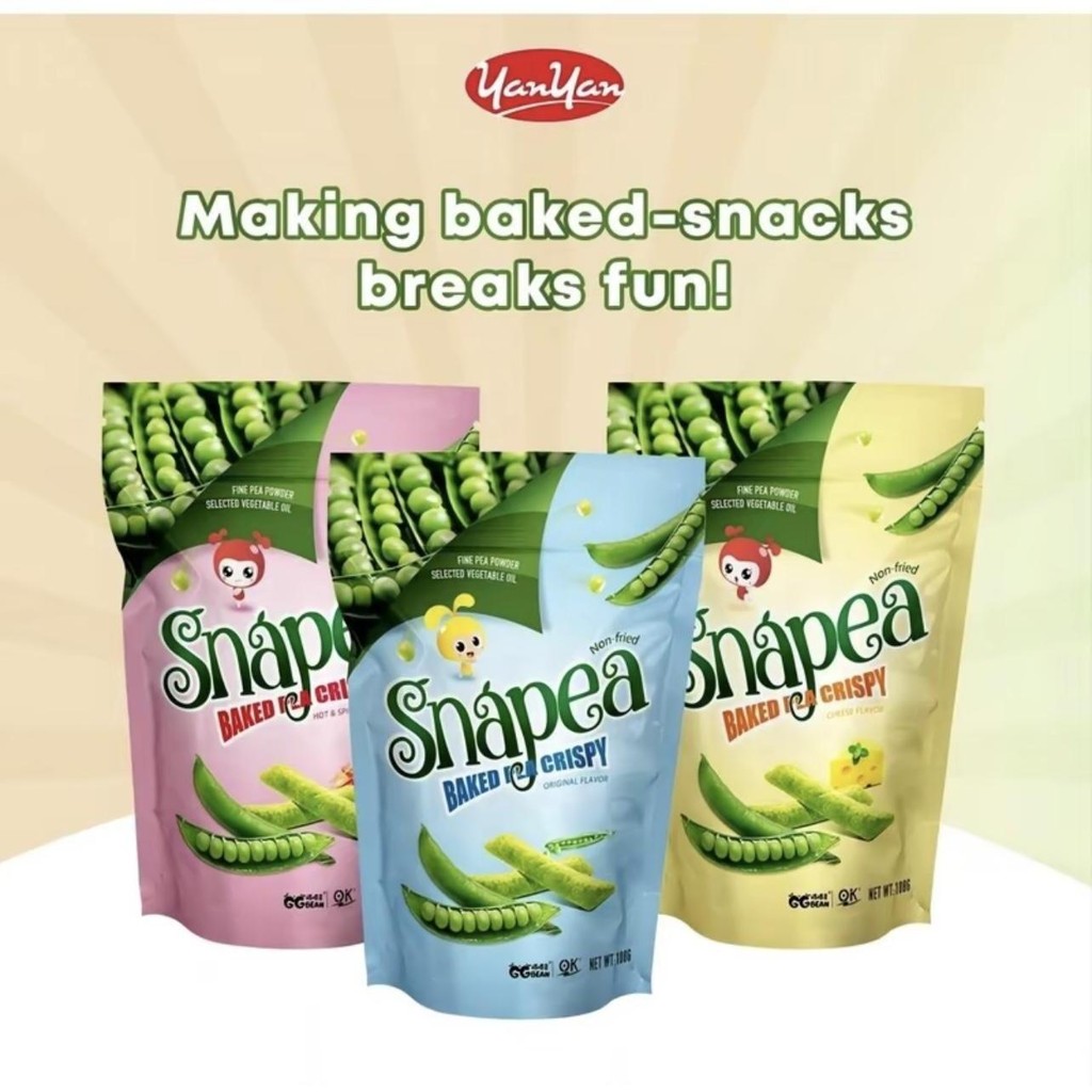 OK Snapea Popcorn Crisps, Original, Cheese, Spicy 108g, Green Pea ...