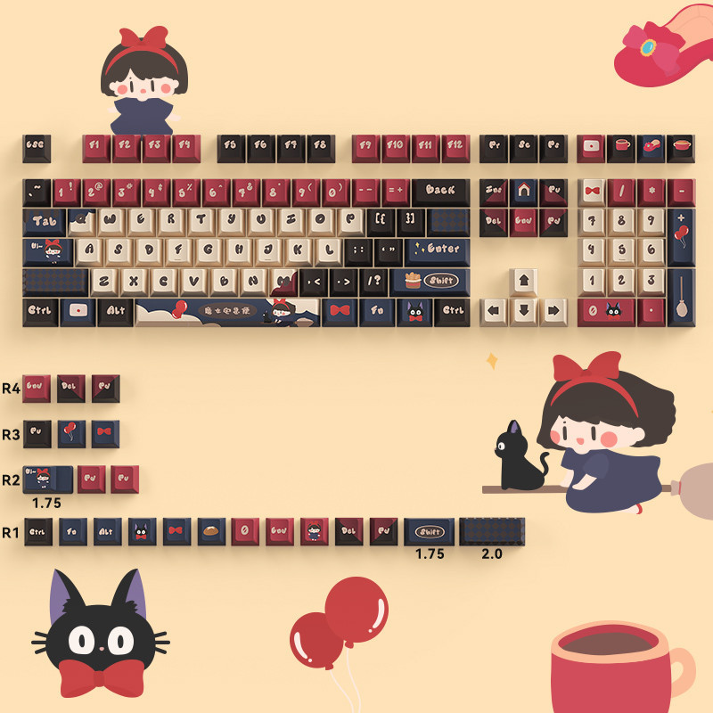 Cute Cartoon Keycaps Witch's House Cherry Height keycap set PBT Dye ...