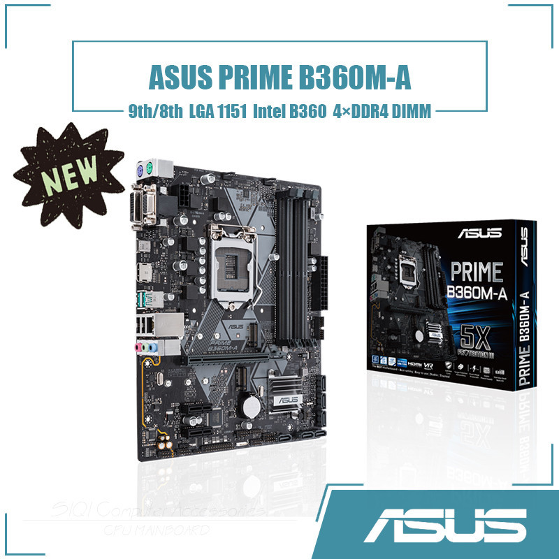ASUS PRIME B360M-A Motherboard LGA 1151 4xDDR4 DIMM Using Intel B360 ...