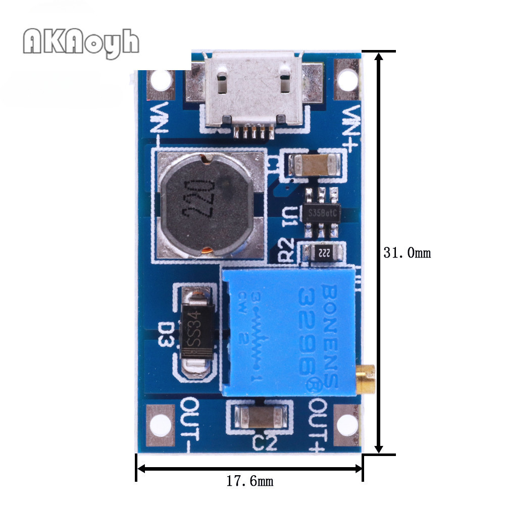 MT3608 type-c/micro 2A Max DC-DC Step Up Power Module SX1308 Booster ...