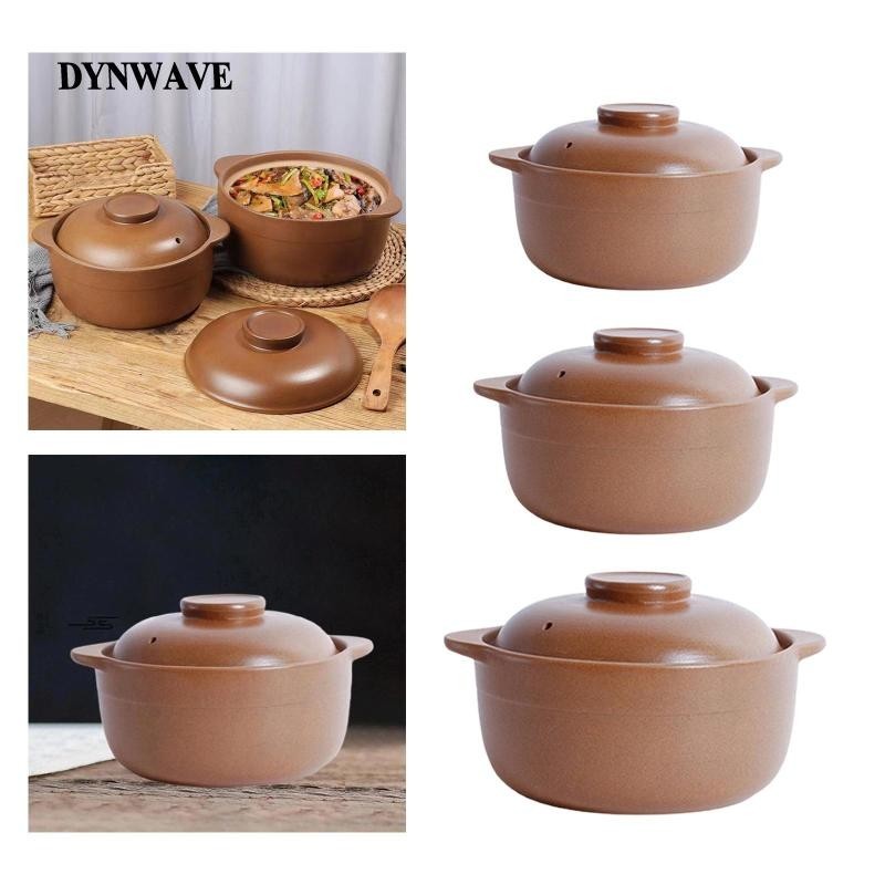 [Dynwave2] Clay Pot with Lid Binaural Handle Clay Pots for Cooking