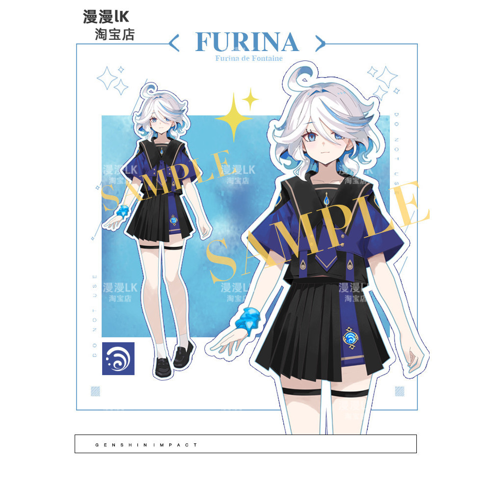 Furina Cosplay GAME Genshin Impact Furina Short sleeve Furina sailor ...