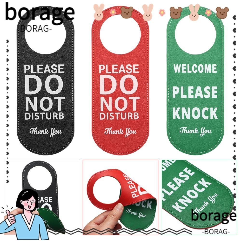 BORAG Do Not Disturb Signs PU Leather Durable Make up Room Tips Tag ...