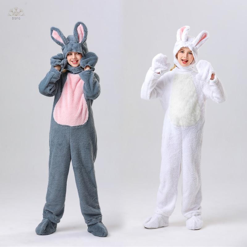 Kids Rabbit Easter Bunny Cosplay Outfit Halloween Costumes Onepiece ...