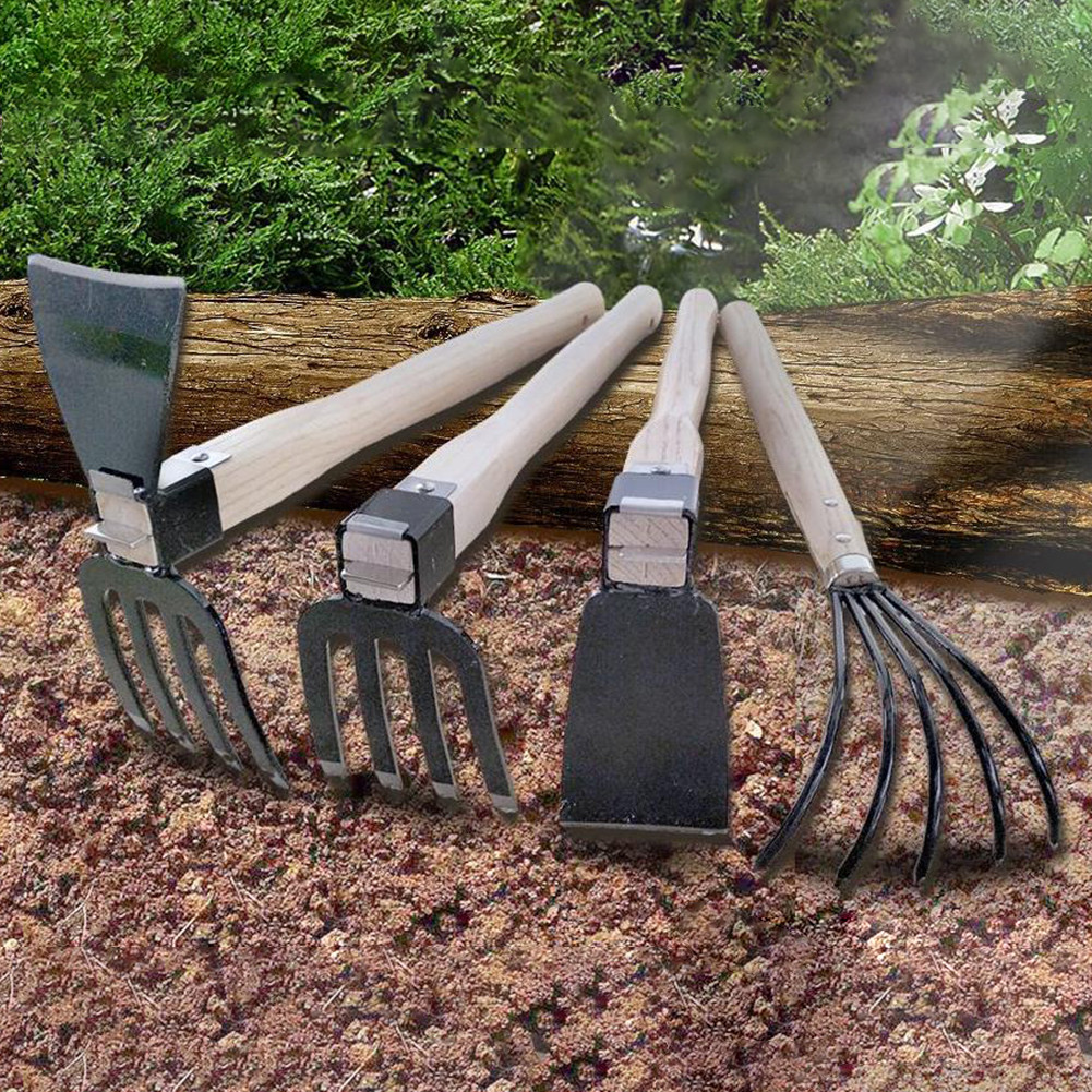 5-Claw Rake with Wooden Handle Garden Rake Cultivator Mini Hoe and ...