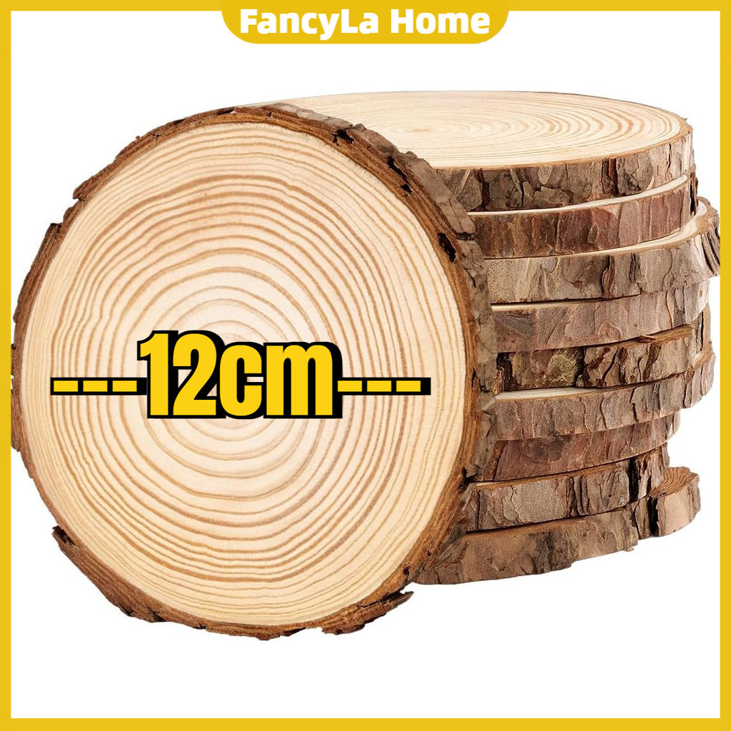 Unfinished Wood Rounds with Bark Wooden Circles for Crafts, Tree Slices ...