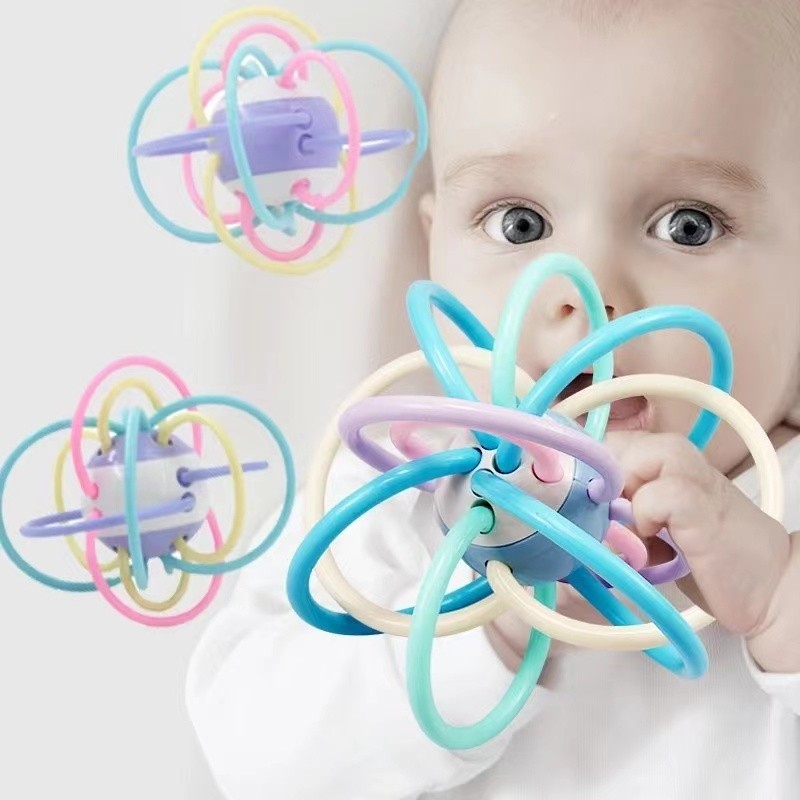 Baby rattle Manhattan Ball Soft Rubber Hand Gripper Ball Teether ...