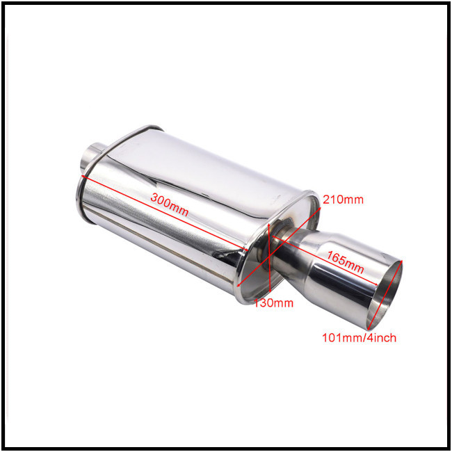CI Car Exhaust Muffler, Stainless Steel Exhaust Tip, Flat Drum Single ...