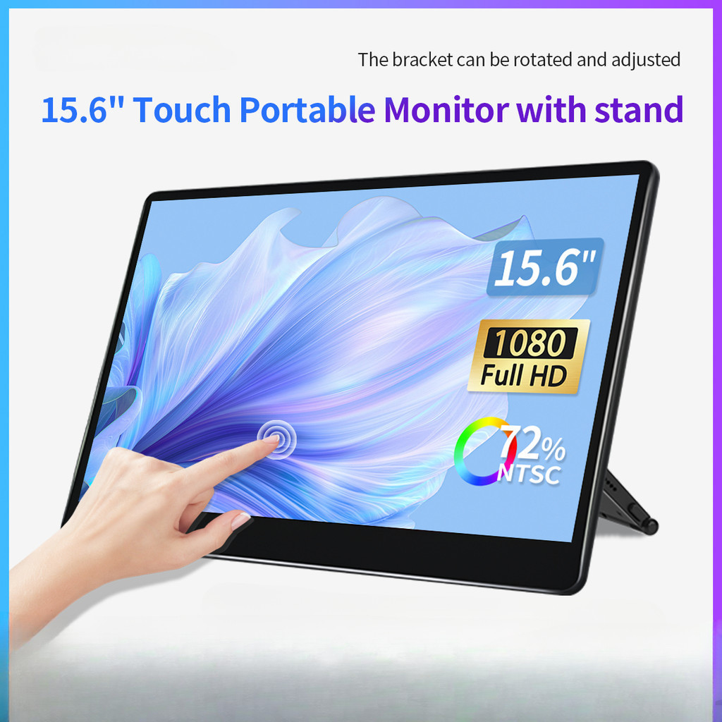15.6 inch Touch Portable Monitor FHD 1920x1080 Second Screen Display ...