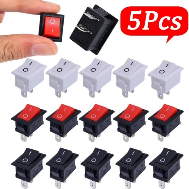 2 Pin 10x15mm Mini Push Button Switch - Car Boat Black White Red Toggle ...