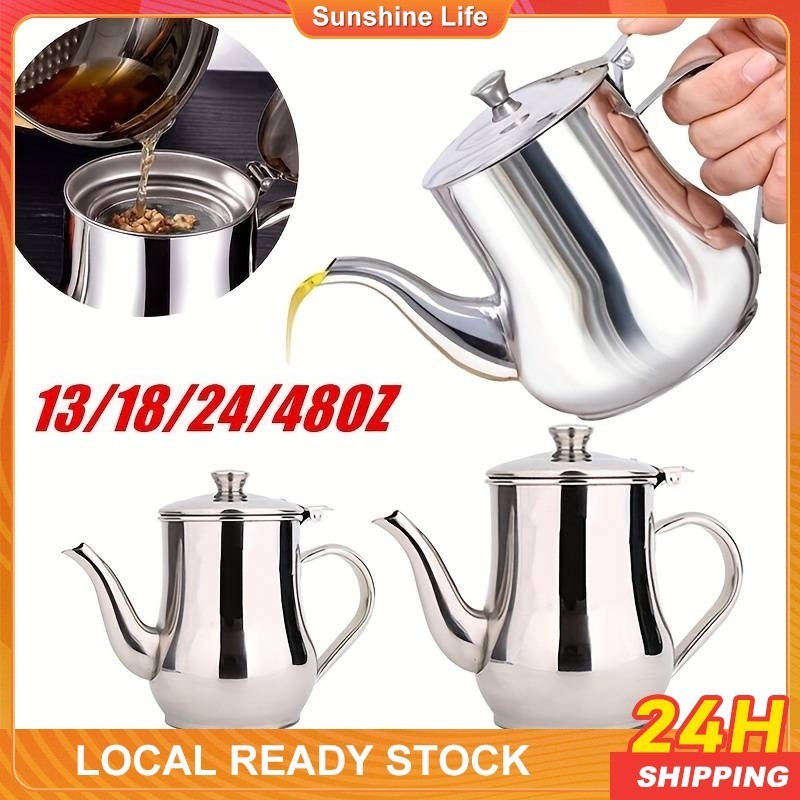 【Oil Storage Bottle】Stainless Steel Used Oil Container With Strainer ...