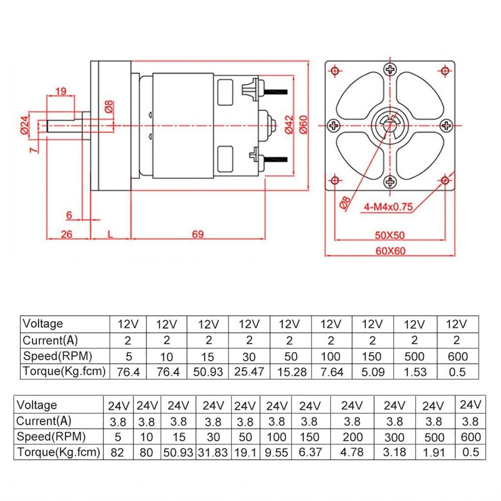 Buybybuy DC 12/24V 35W Adjustable Micro Speed Reducer Gear Motor CW/CCW ...