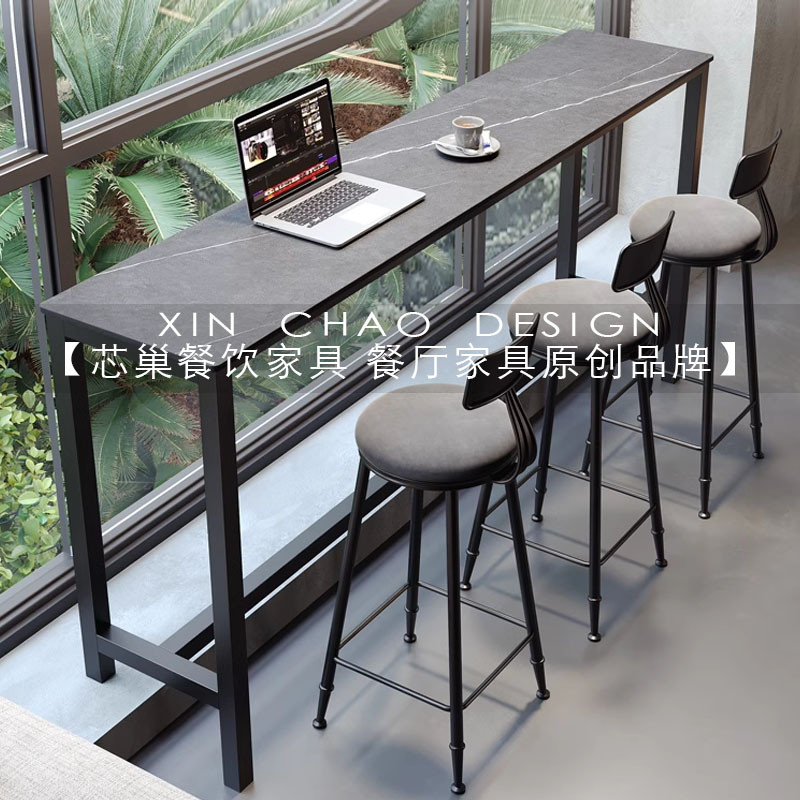 Slate Bar Counter Milk Tea Shop Leisure High Table Commercial Simple ...