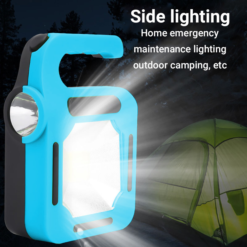Waterproof Solar Flashlight USB Rechargeable COB LED Camping Lantern ...