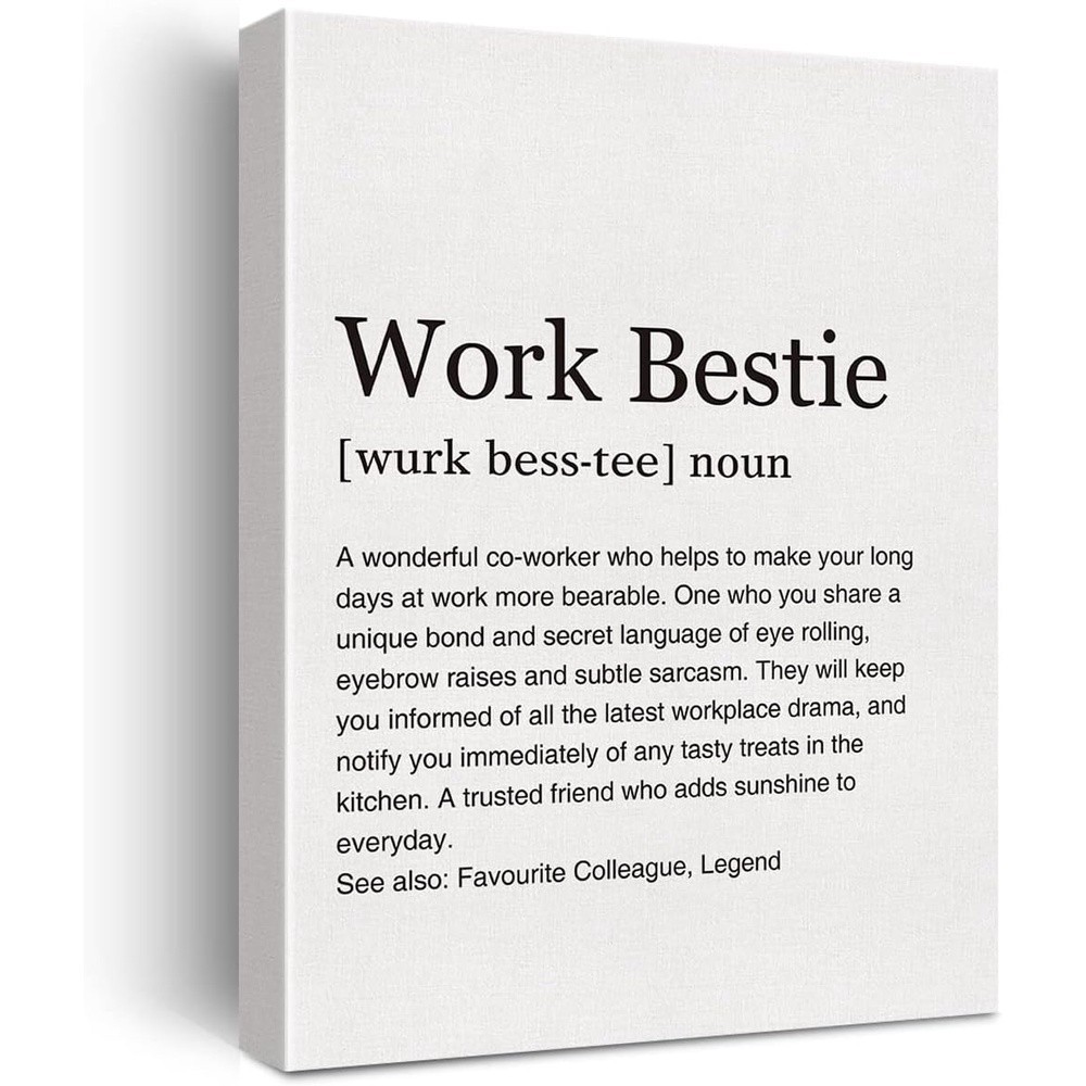 Work Bestie Definition Print Canvas Wall Art Home Office Decor Modern ...