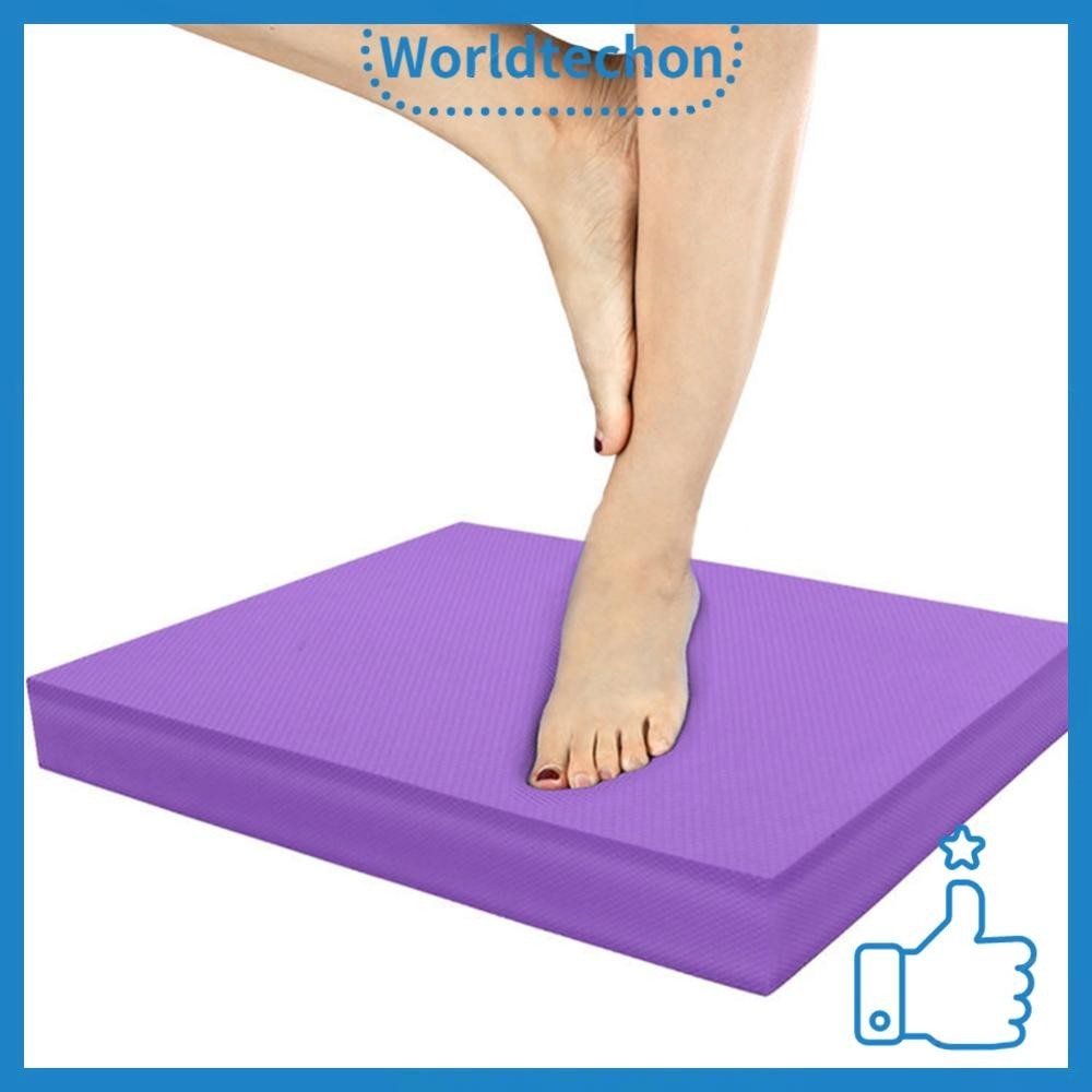 ღ Worldtechon ღ Tpe Yoga Mat Block Pad Flat Support Pad Rehabilitation 