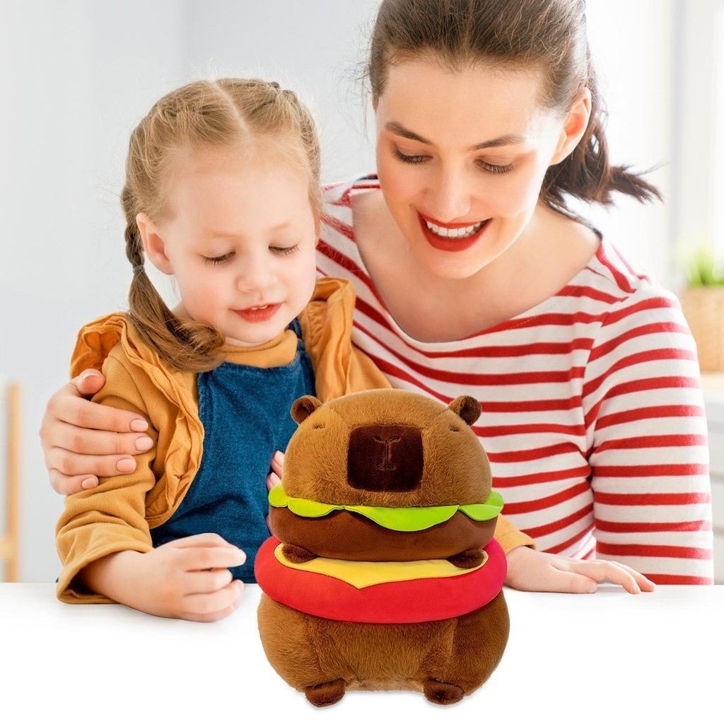 Stuffed Capybara Plush Toy Animal Capybara Burger Stuffed Plush Doll ...