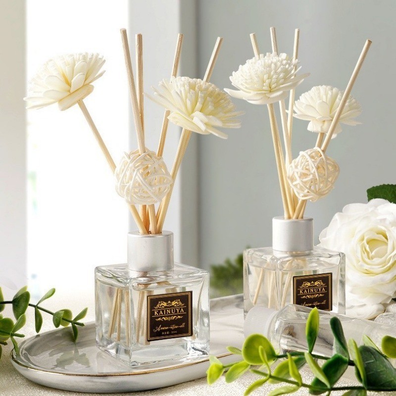 Essential Oil Rattan Diffuser Dried Flowers Scent Air Freshener Bedroom ...