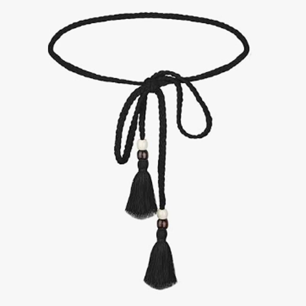 Dress Black Rope Belt With Tassels EUCALYTUSPH Boho Rope Chain Tie