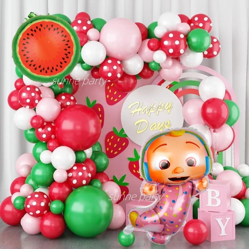 Cocomelon Party Decoration Balloons Garland Arch Kit Pink Number ...