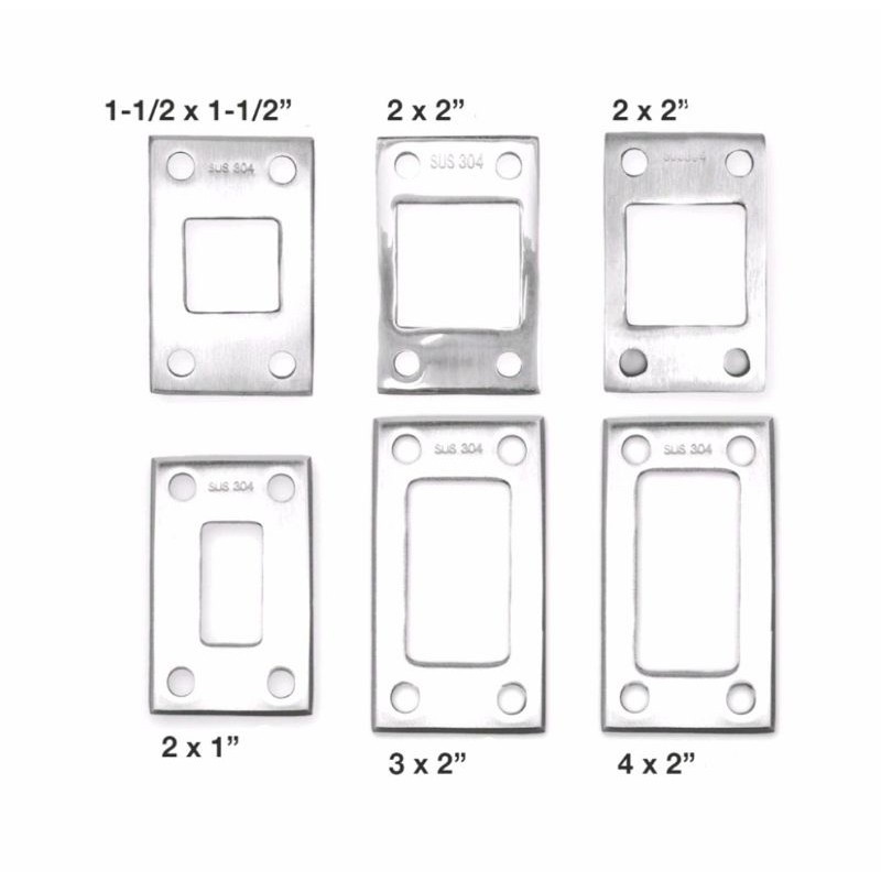 304 STAINLESS Flat Flange Square Rectangular Flat Flange Column Fitting ...
