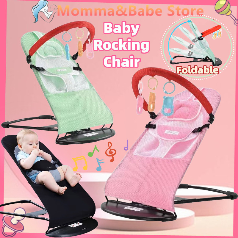 Baby Rocking Bouncer Foldable Sleeping Rocker for Newborn Bouncing ...
