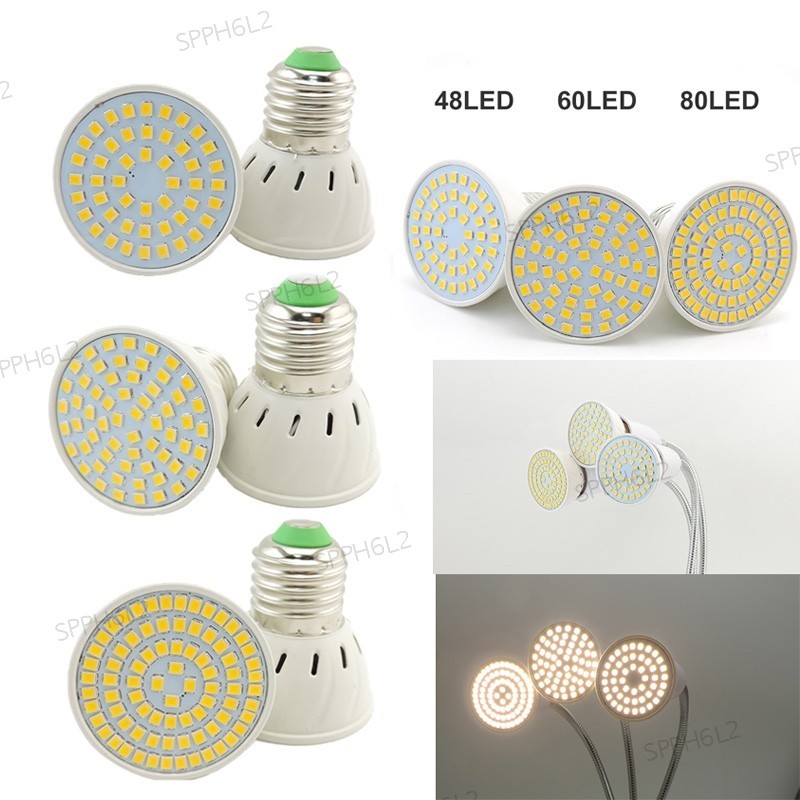 Full Spectrum 48 60 80 LED Plant Grow Light Bulbs E27 phytolamp Vegs ...